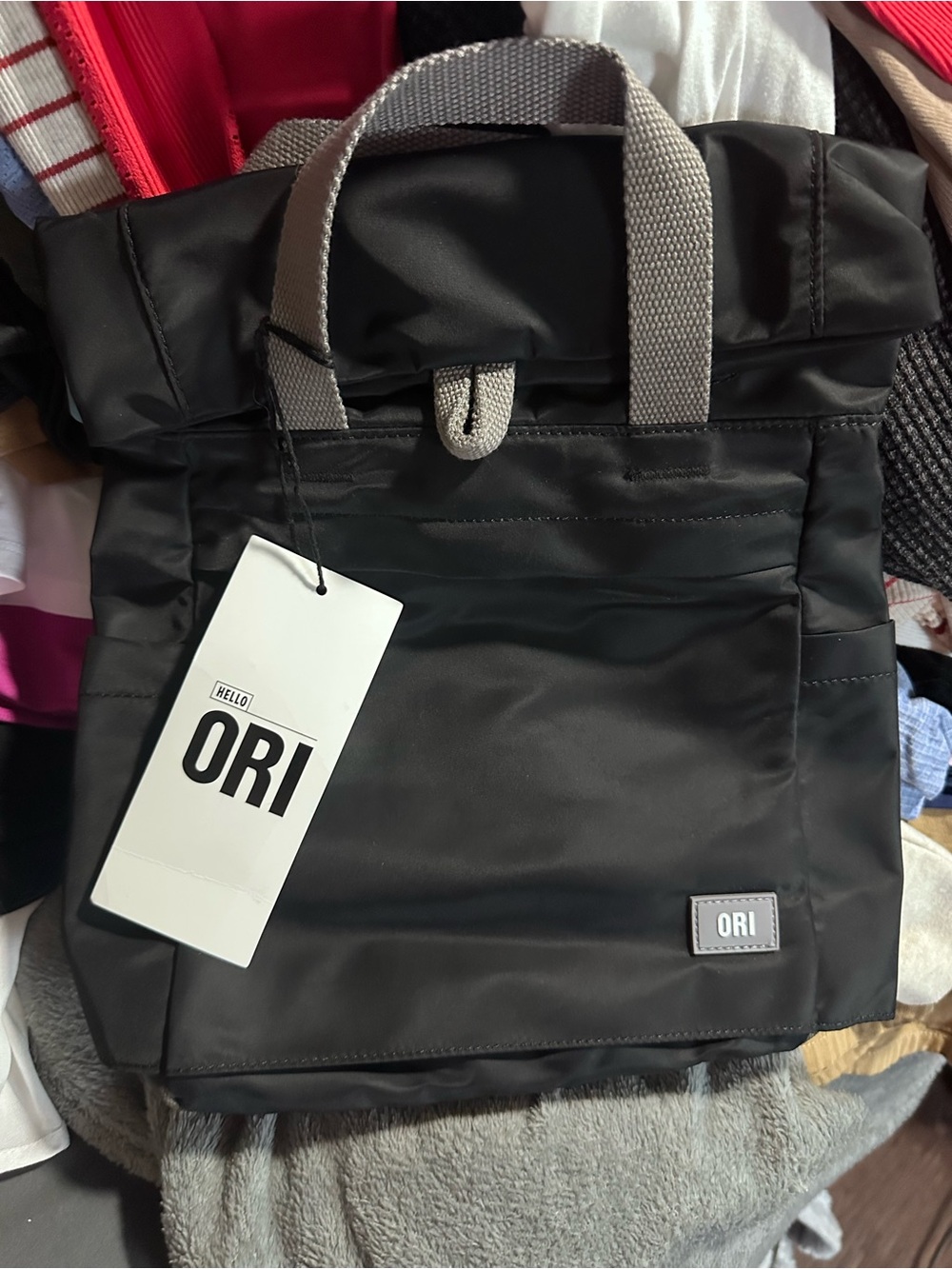 ORI Black Canfield Backpack with Gray Handles